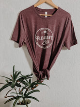 Load image into Gallery viewer, Maroon triblend tee with Pleasant Tree Woodworking Co. logo
